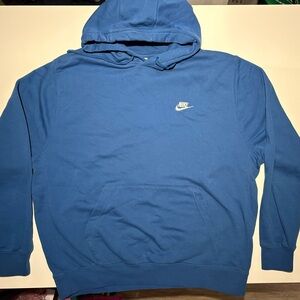 Nike Men's Hoodie in Blue with White Logo Size XL